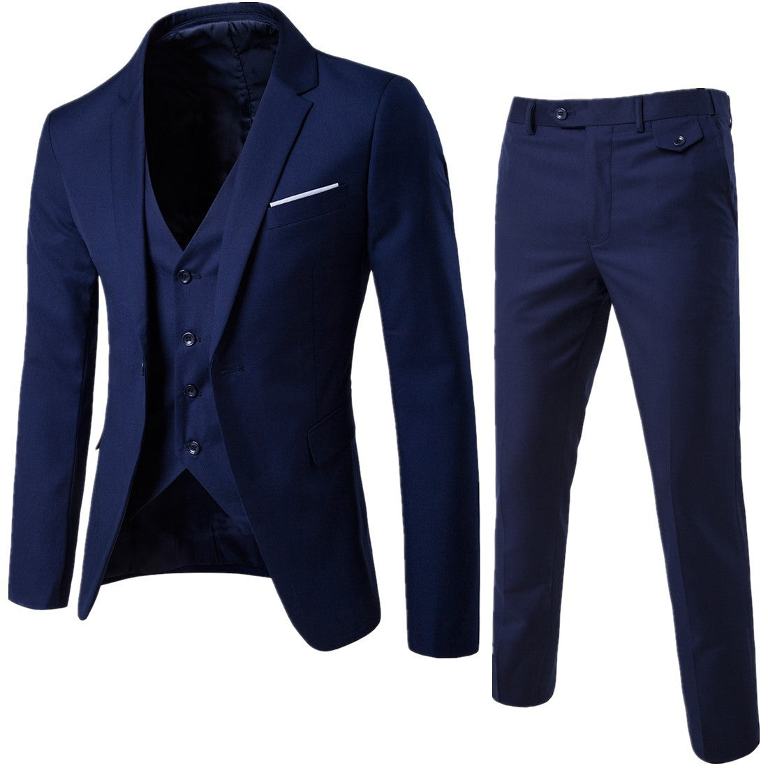 Men's Casual Business Suit Cotton Blend Fabric