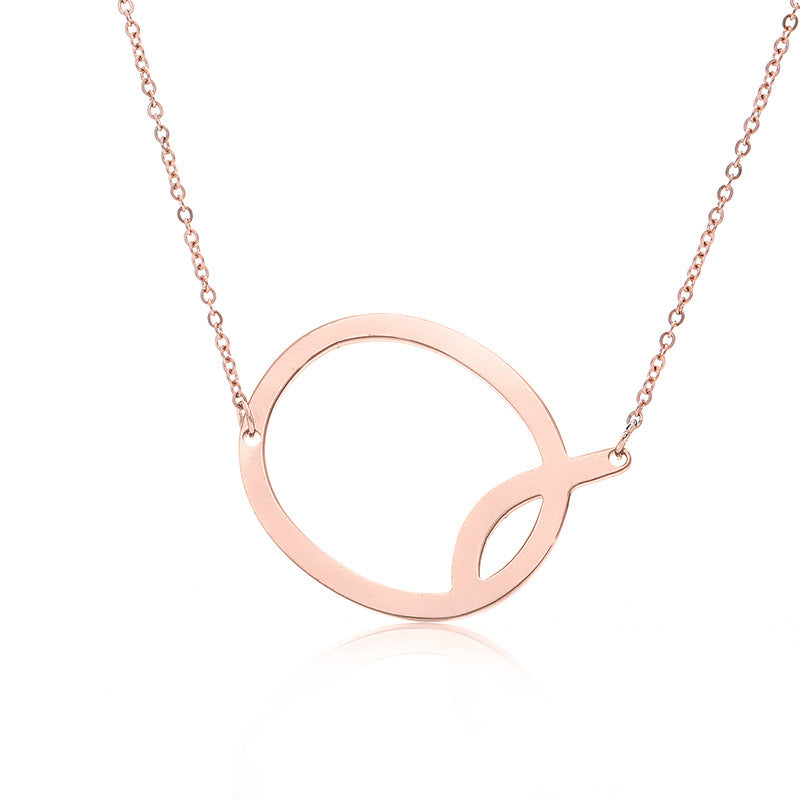 Stainless Steel Initial Letter Pendant Necklace