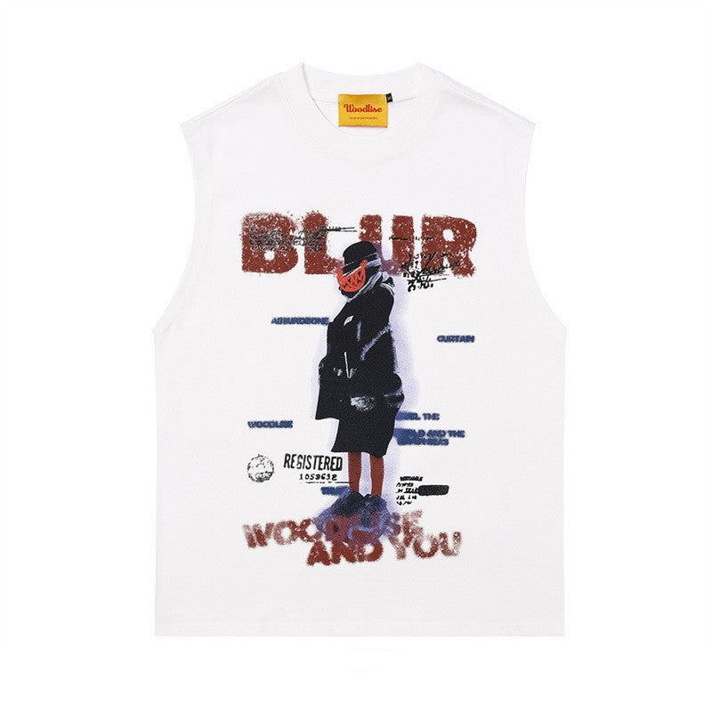 WoodLise Retro Illusory Dark Figure Printed Tank Top