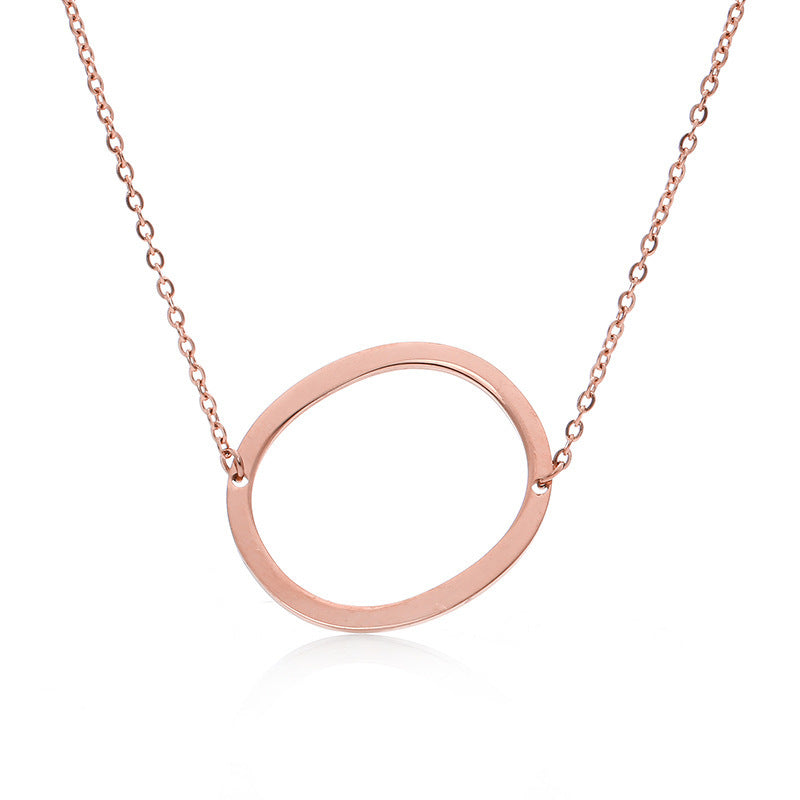 Stainless Steel Initial Letter Pendant Necklace