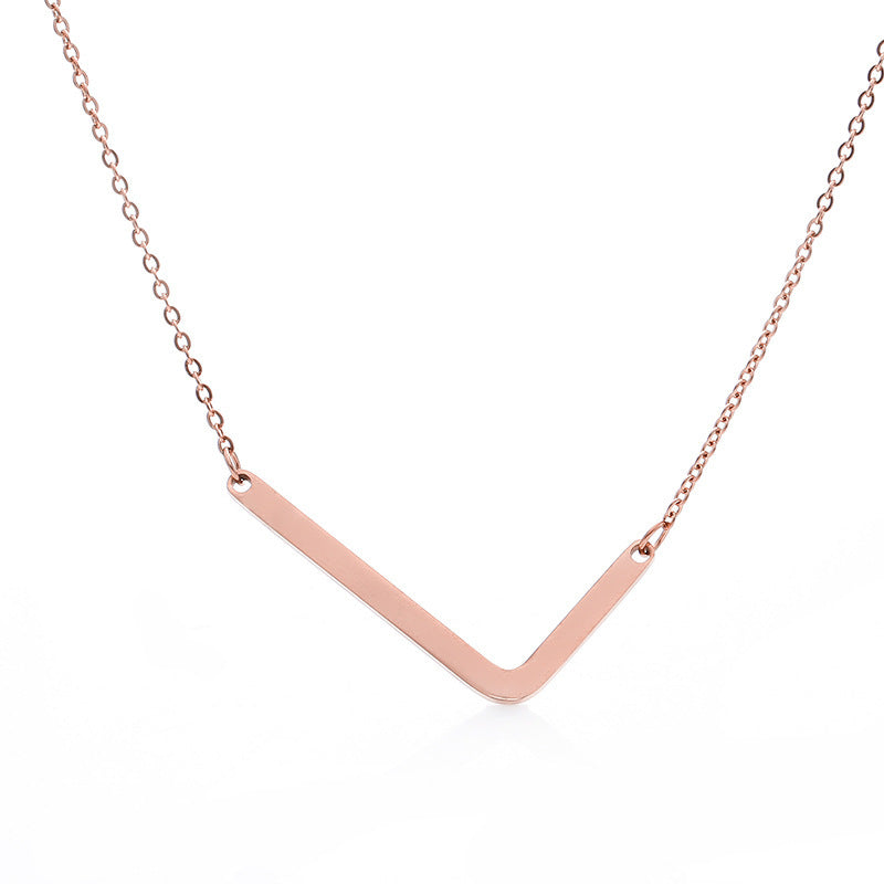 Stainless Steel Initial Letter Pendant Necklace
