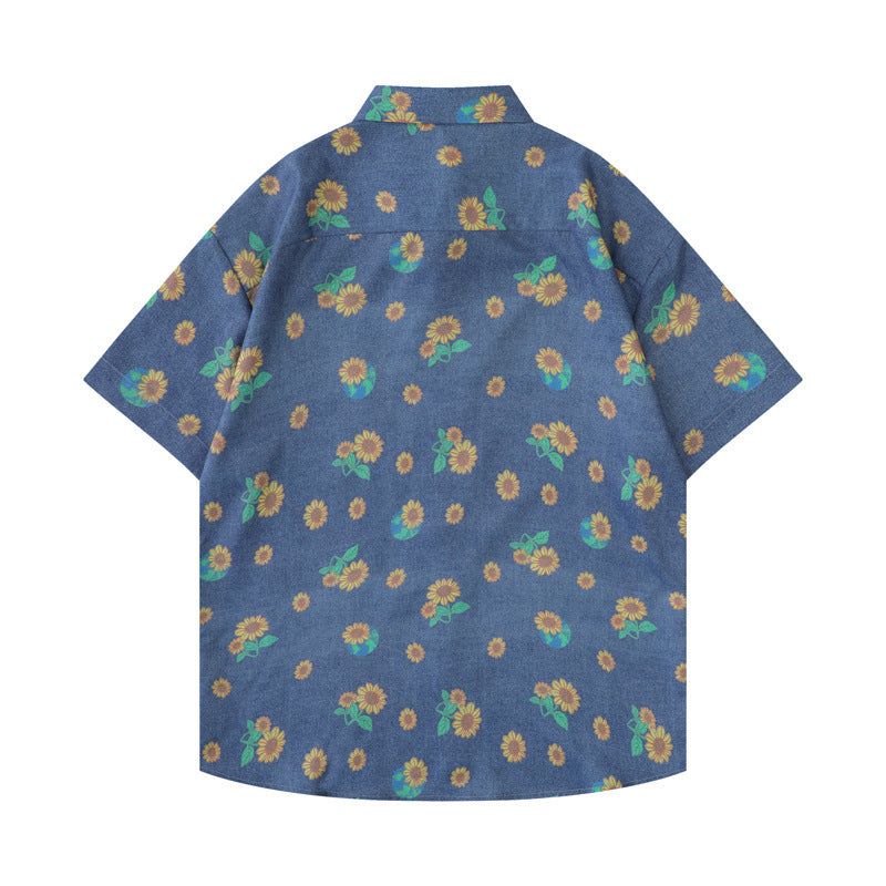 Vintage Floral Short Sleeve Unisex Shirt