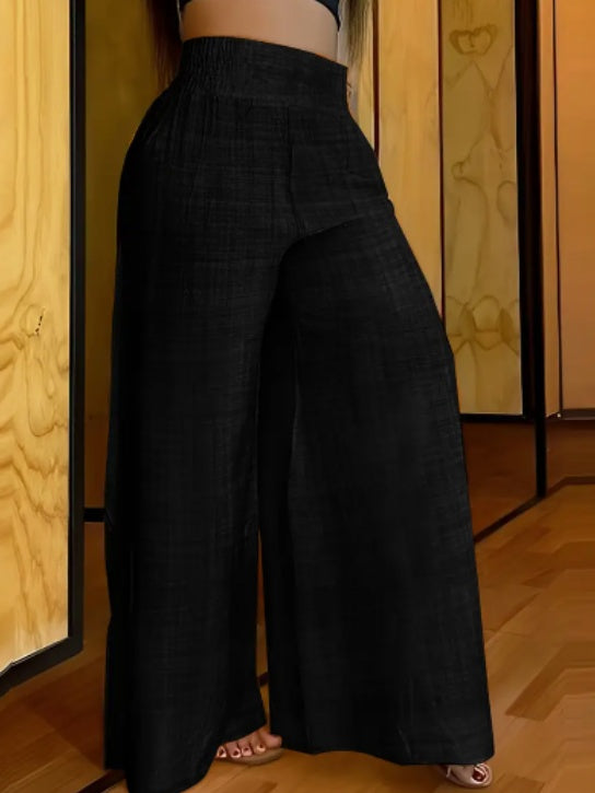 Palazzo Casual Wide Leg Elastic Waist Pants