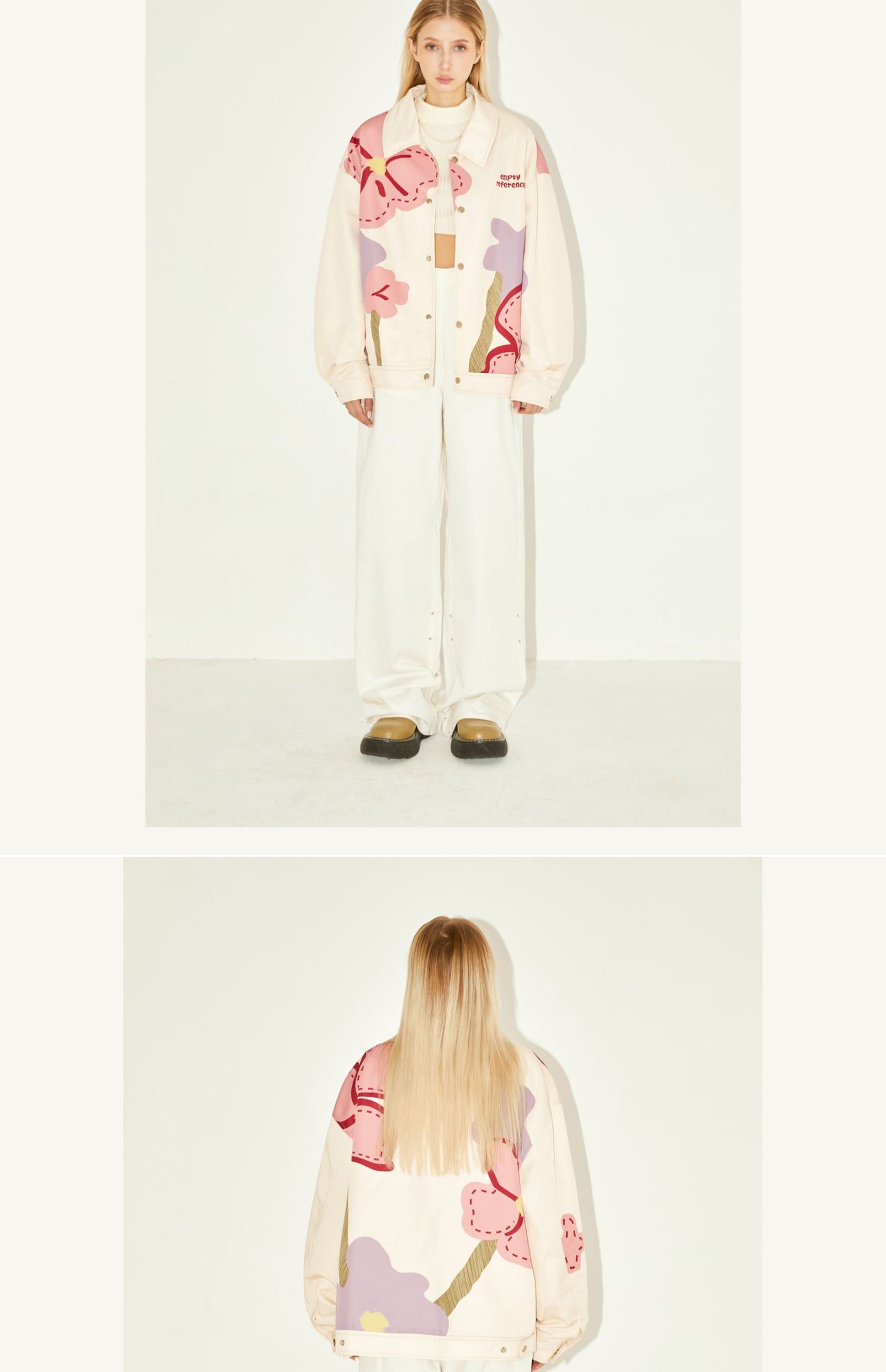 Unique Spring Floral Loose-Fit Printed Jacket