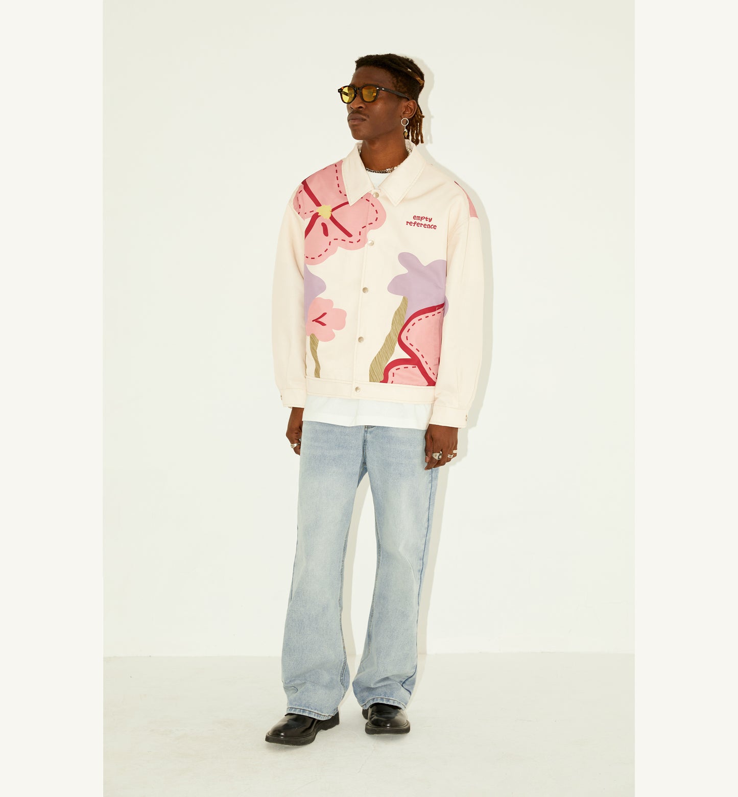 Unique Spring Floral Loose-Fit Printed Jacket