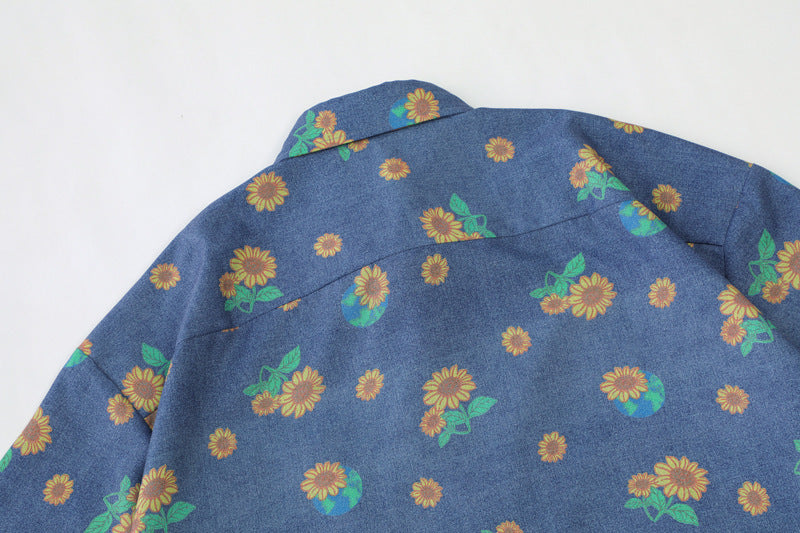Vintage Floral Short Sleeve Unisex Shirt