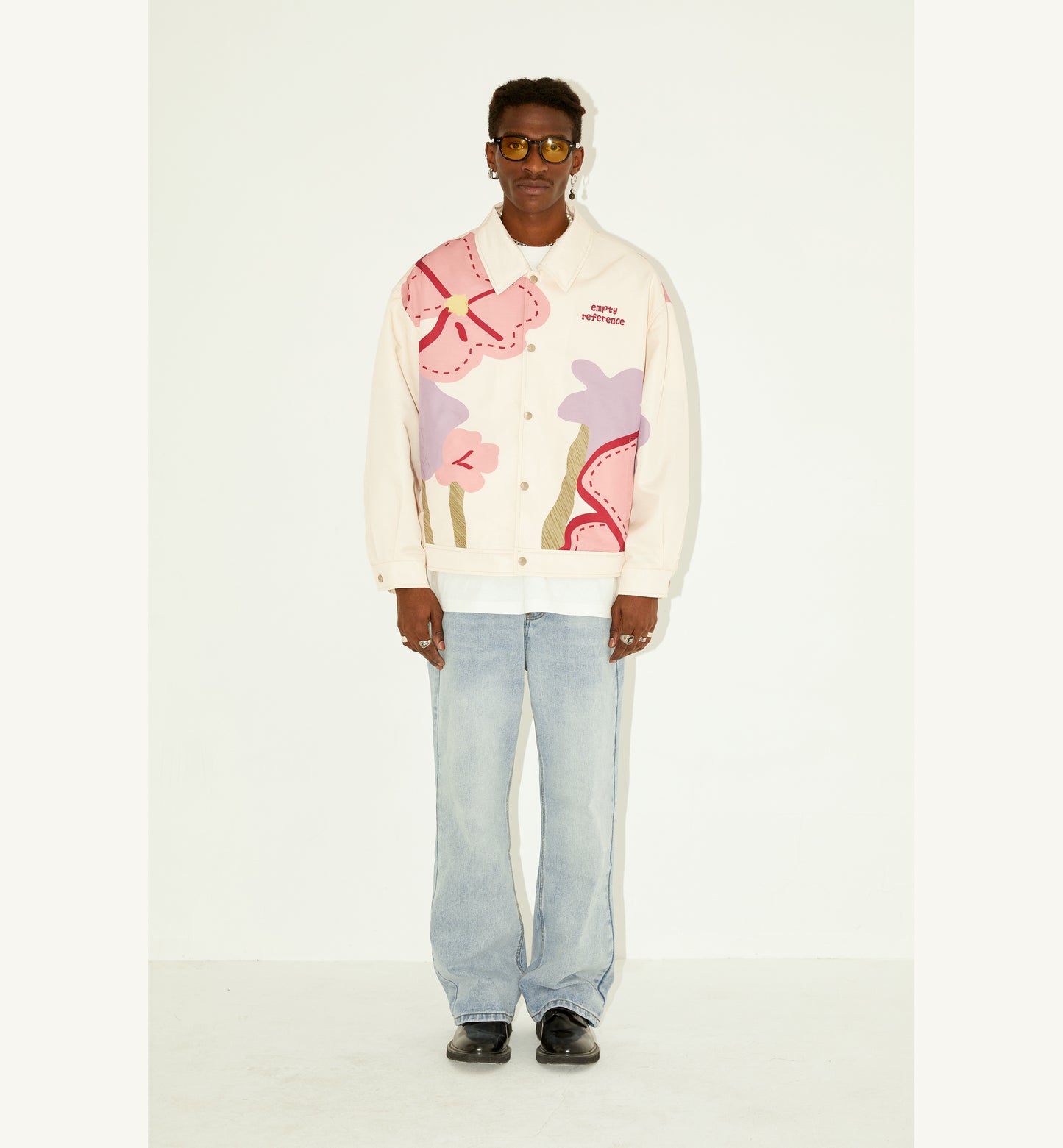 Unique Spring Floral Loose-Fit Printed Jacket