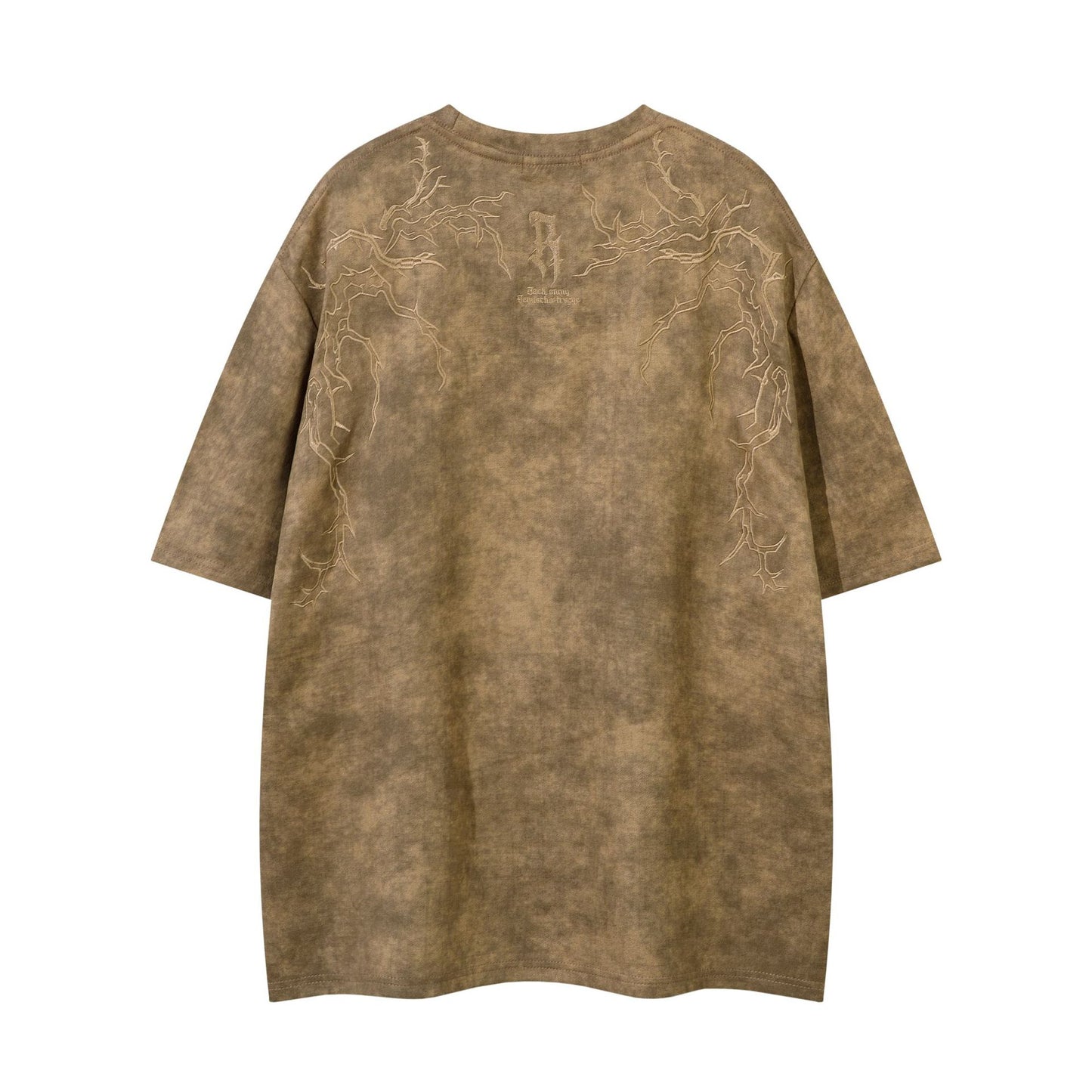 Men's Suede Thorns Embroidery T-shirt