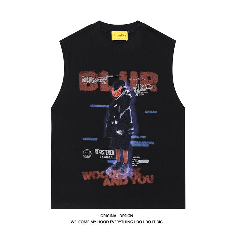 WoodLise Retro Illusory Dark Figure Printed Tank Top