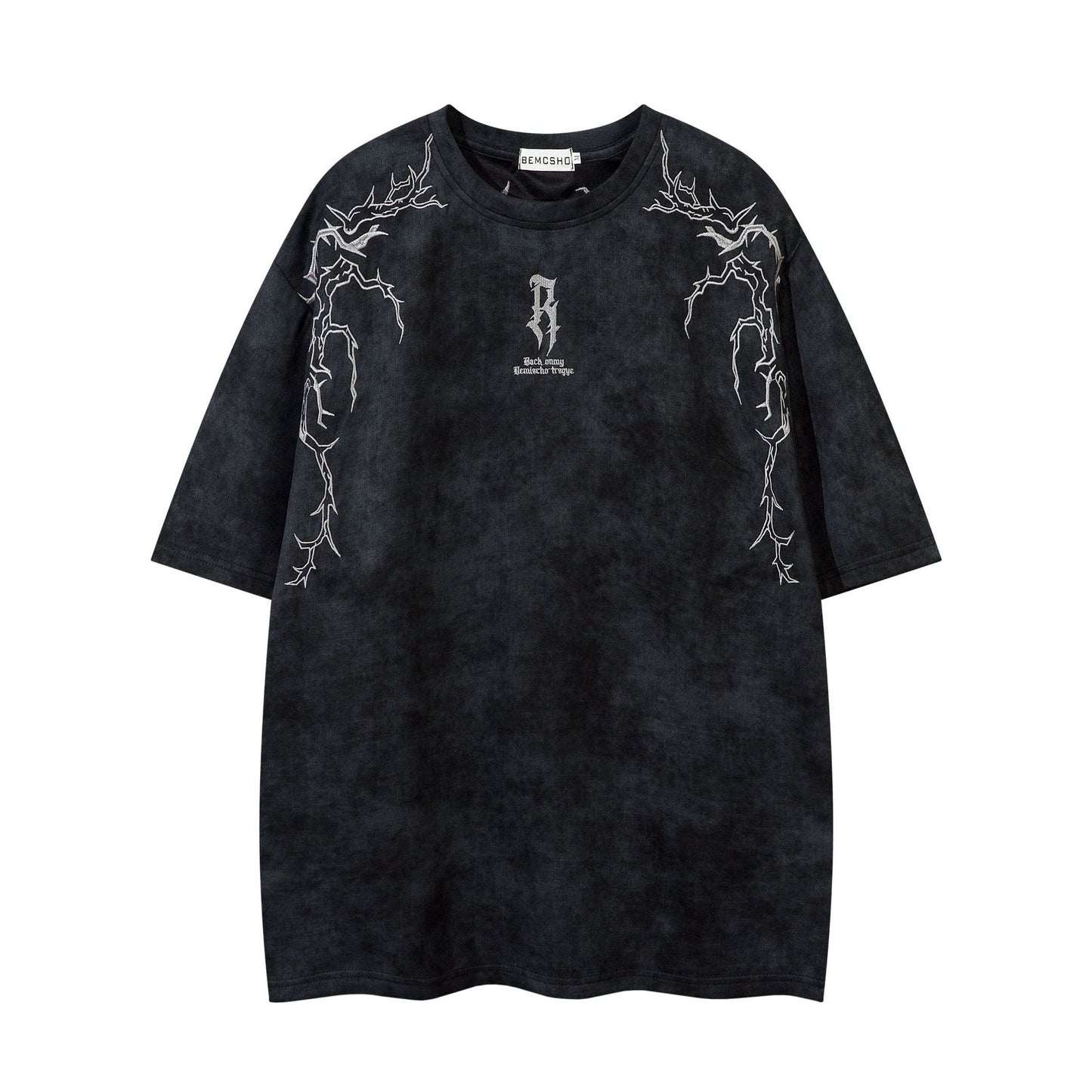 Men's Suede Thorns Embroidery T-shirt