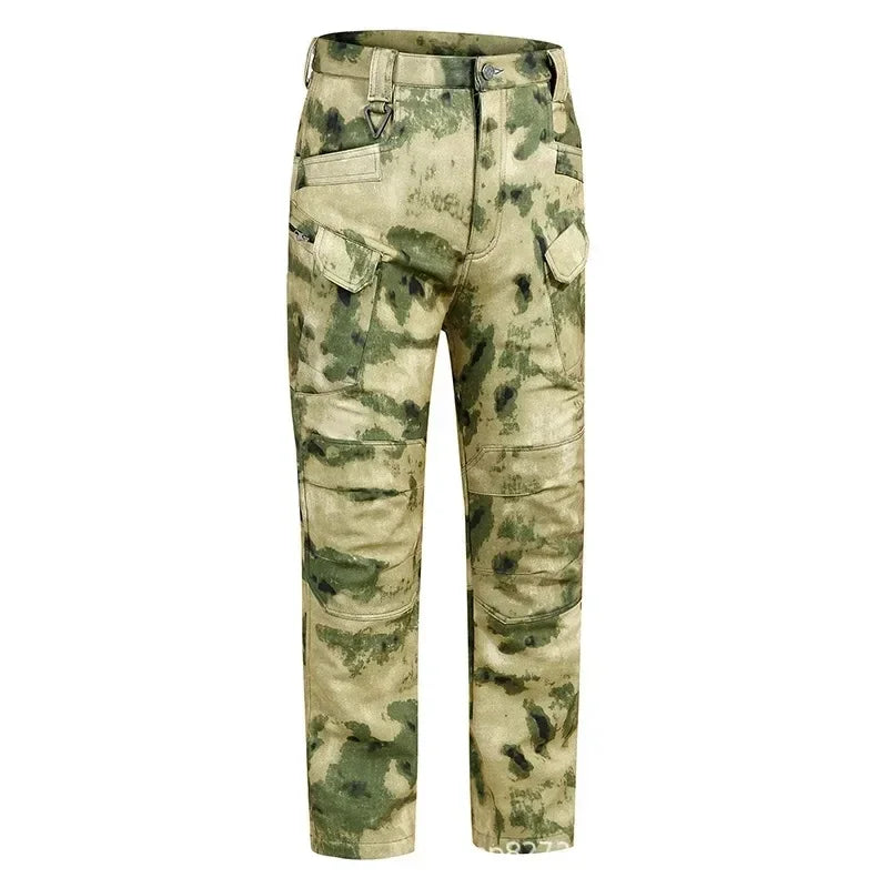 Hot Knee Double Layer Thickened Winter Men Multi Pocket Camouflage Waterproof and Windproof Assault Pants