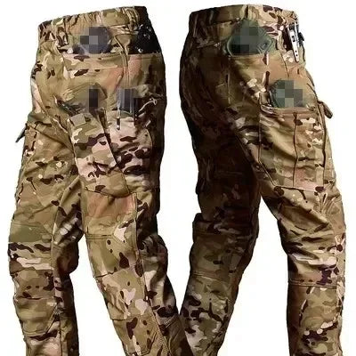 Hot Knee Double Layer Thickened Winter Men Multi Pocket Camouflage Waterproof and Windproof Assault Pants