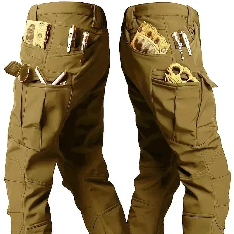 Hot Knee Double Layer Thickened Winter Men Multi Pocket Camouflage Waterproof and Windproof Assault Pants