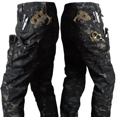 Hot Knee Double Layer Thickened Winter Men Multi Pocket Camouflage Waterproof and Windproof Assault Pants