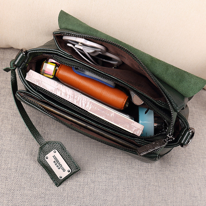 Flip Leather Shoulder Messenger Bag