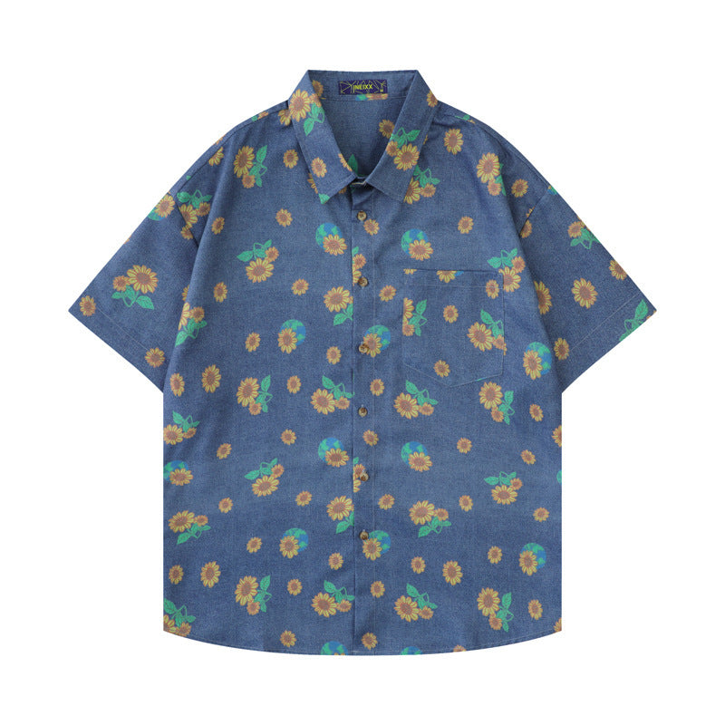 Vintage Floral Short Sleeve Unisex Shirt