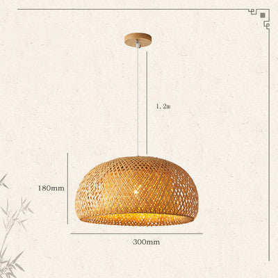 Handmade Bamboo Woven Pastoral Chandelier
