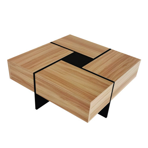 Unique Coffee Table With 4 Hidden Storage Compartments