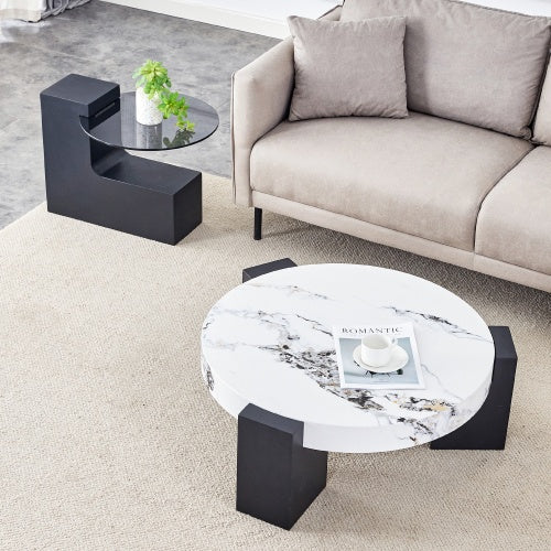 Modern Simple Double-Layer Round Coffee Table