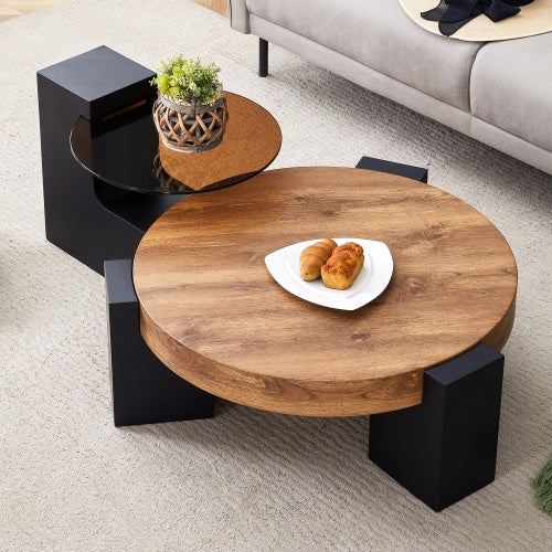 Modern Simple Double-Layer Round Coffee Table