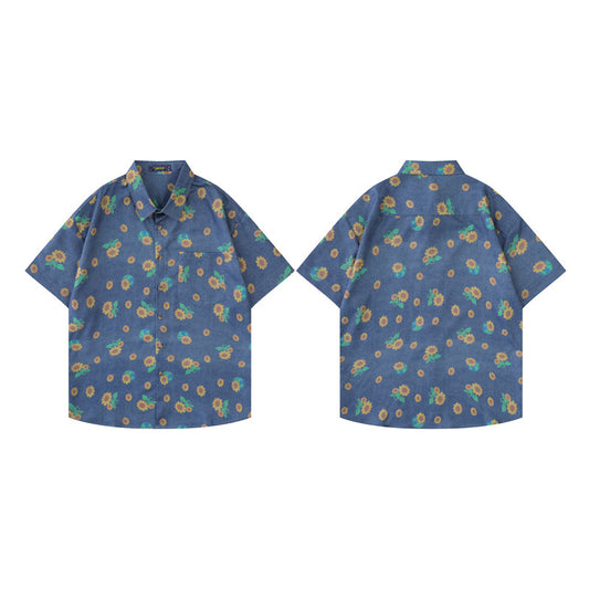 Vintage Floral Short Sleeve Unisex Shirt