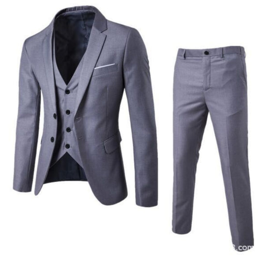 Men's Casual Business Suit Cotton Blend Fabric
