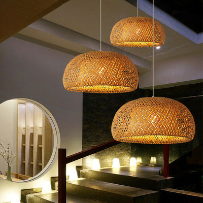 Handmade Bamboo Woven Pastoral Chandelier