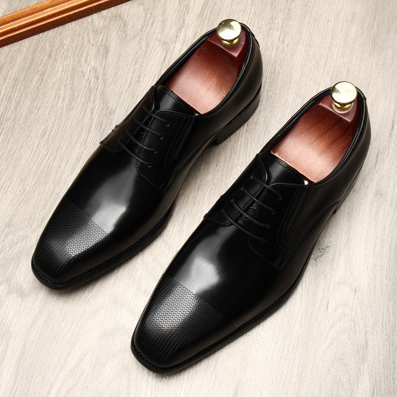 Cowhide Square-Toe Men's Leather Shoes