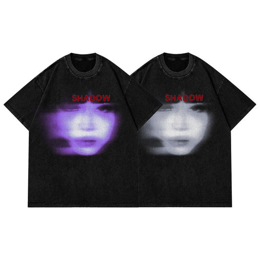 Men's Streetwear Washed Dark Cotton T-Shirt