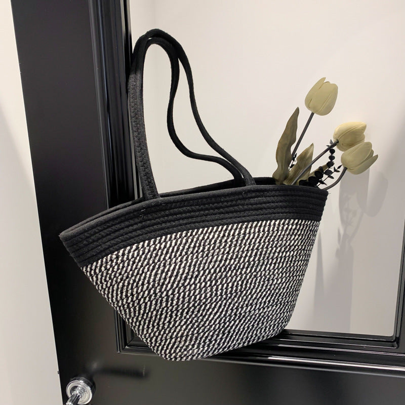 Spring Colorblock Straw Bag