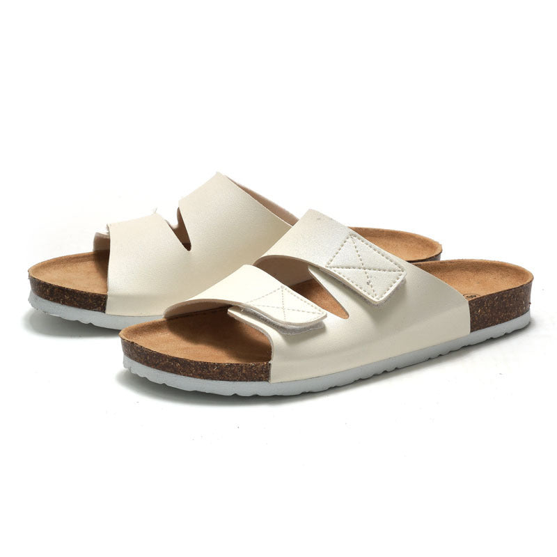 Men's Velcro-Adjustable Cork Footbed Slippers