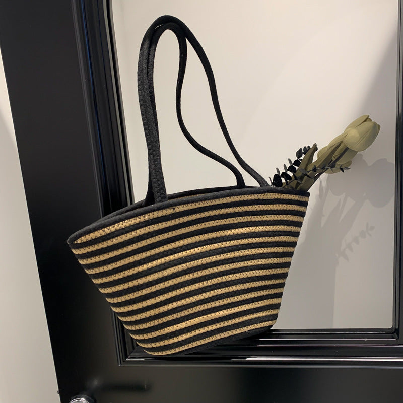 Spring Colorblock Straw Bag
