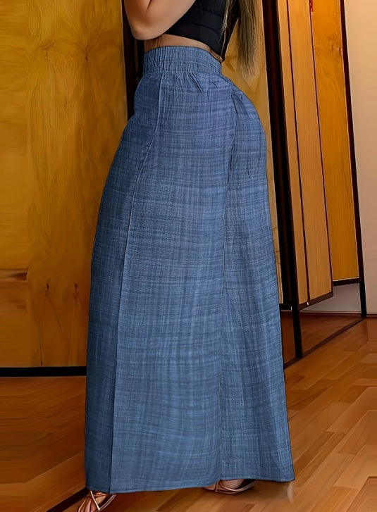 Palazzo Casual Wide Leg Elastic Waist Pants