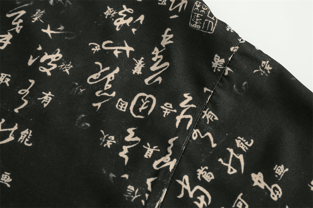 Full Printed Personality Short Shirt Men
