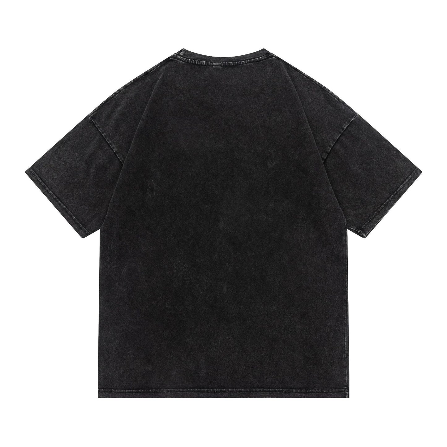 Summer Tide Portrait Print Acid Washed Cotton T-shirt