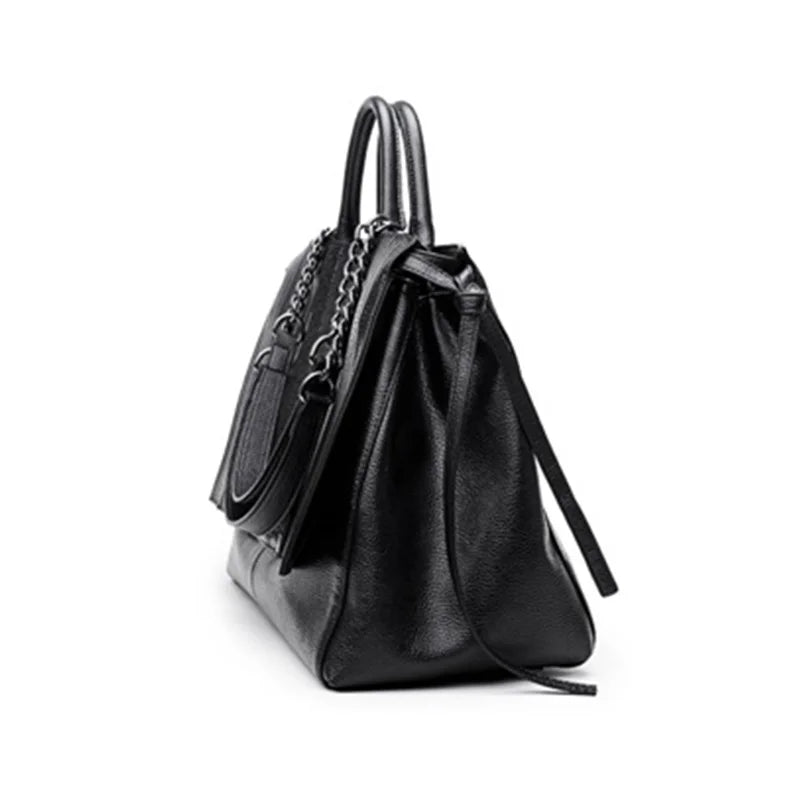 Women handbag luxury Simple crocodile leather handbags Chain Women's shoulder bag black big Totes