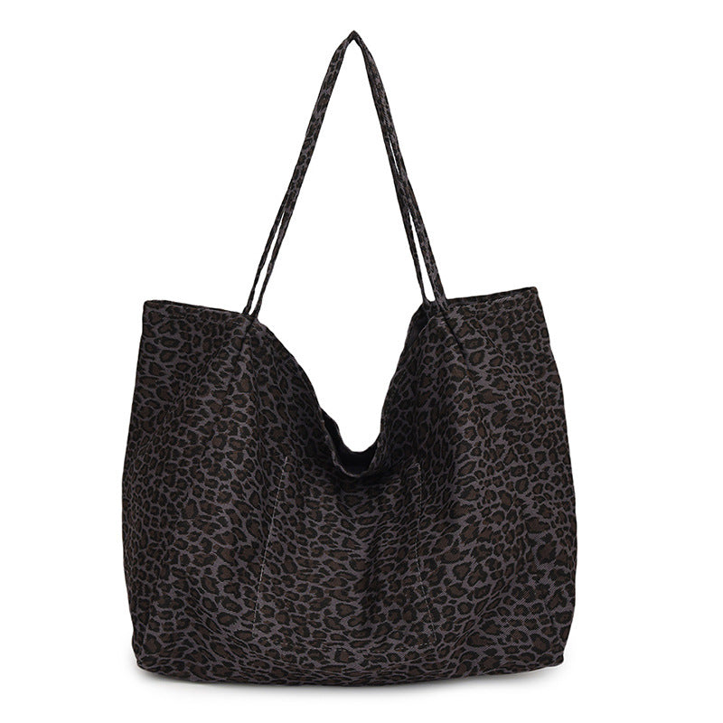 Leopard-Print Retro One-shoulder  Bag