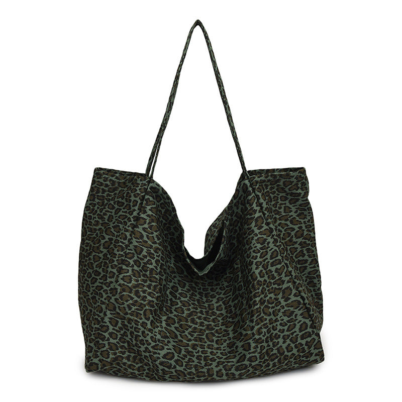 Leopard-Print Retro One-shoulder  Bag