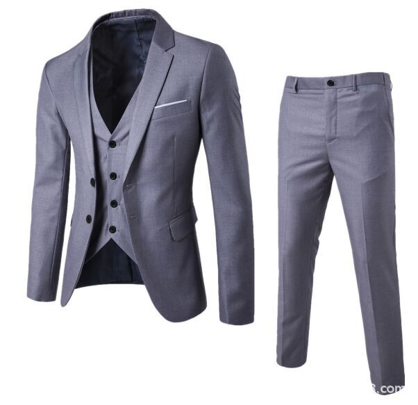 Men's Casual Business Suit Cotton Blend Fabric