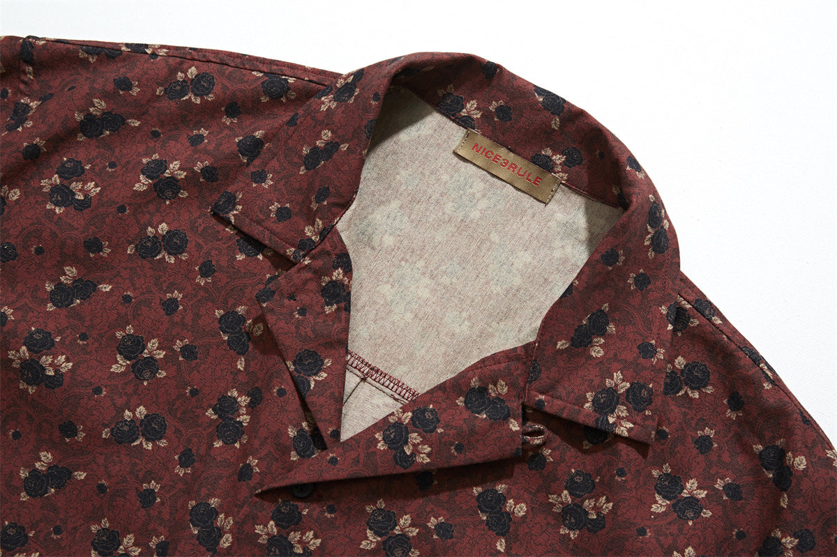Men's Short-Sleeved Summertime Retro Printed Shirt