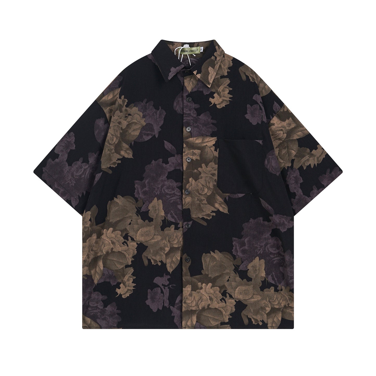Vintage Printed Casual Loose Short-Sleeves Shirt