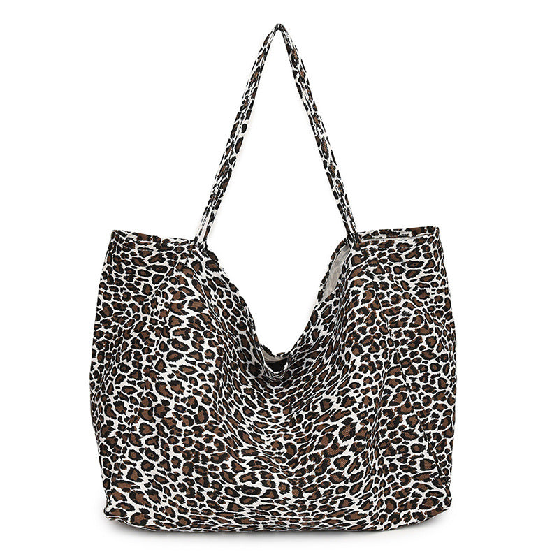 Leopard-Print Retro One-shoulder  Bag