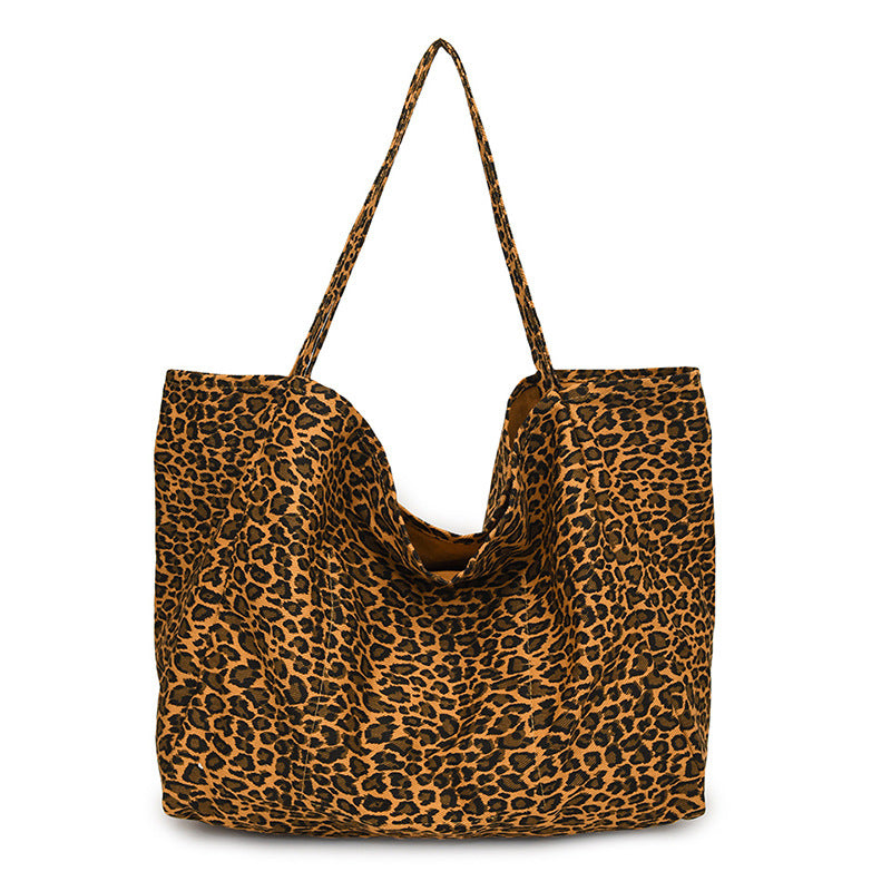 Leopard-Print Retro One-shoulder  Bag