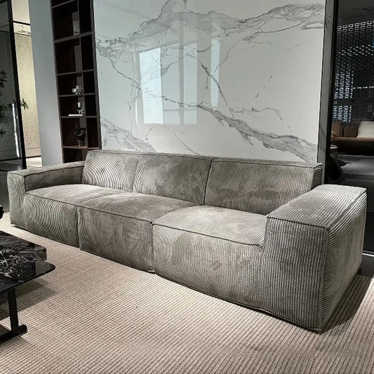 Nordic Light Luxury Style Corduroy Material Living Room Sofa Hotel Vacuum Compression Sofa Sponge Filling Multi-Person Sofa