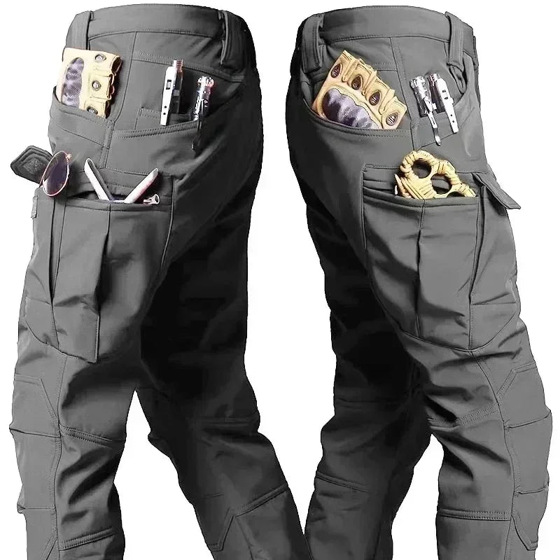 Hot Knee Double Layer Thickened Winter Men Multi Pocket Camouflage Waterproof and Windproof  Assault Pants