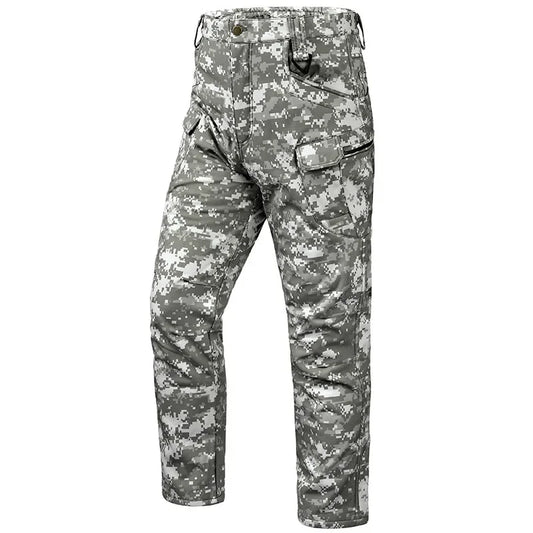 Hot Knee Double Layer Thickened Winter Men Multi Pocket Camouflage Waterproof and Windproof  Assault Pants