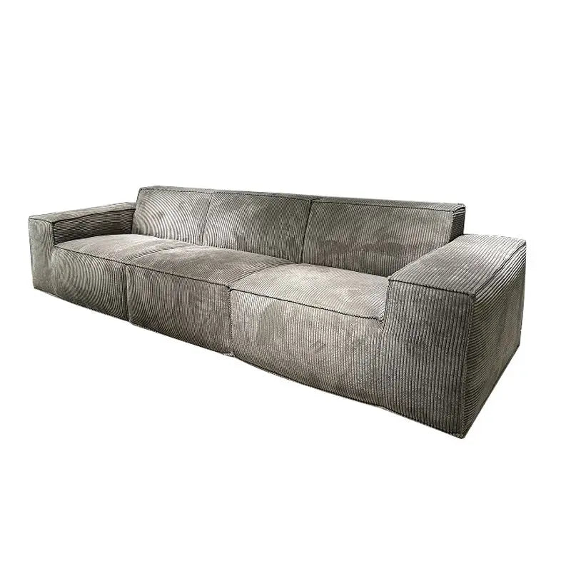 Nordic Light Luxury Style Corduroy Material Living Room Sofa Hotel Vacuum Compression Sofa Sponge Filling Multi-Person Sofa