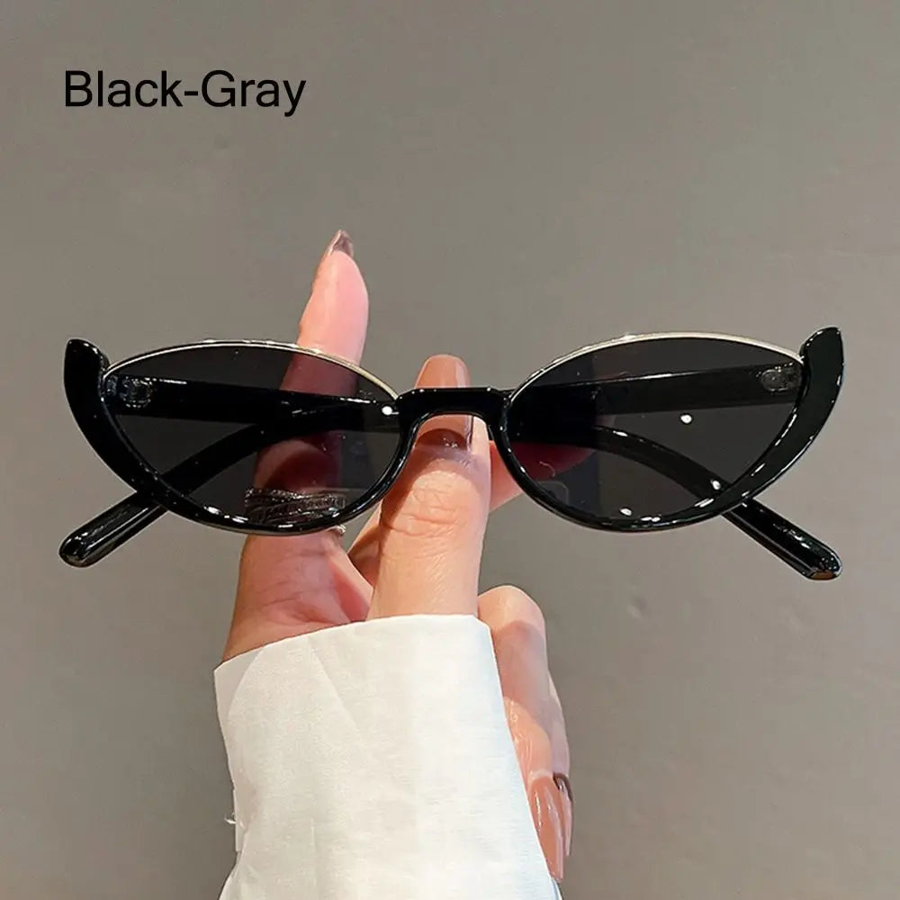 Half-frame Small Cat Eye Sunglasses Women Trendy Vintage Composite Shades Eyewear Fashion Luxury Brand Designer Sun Glasses