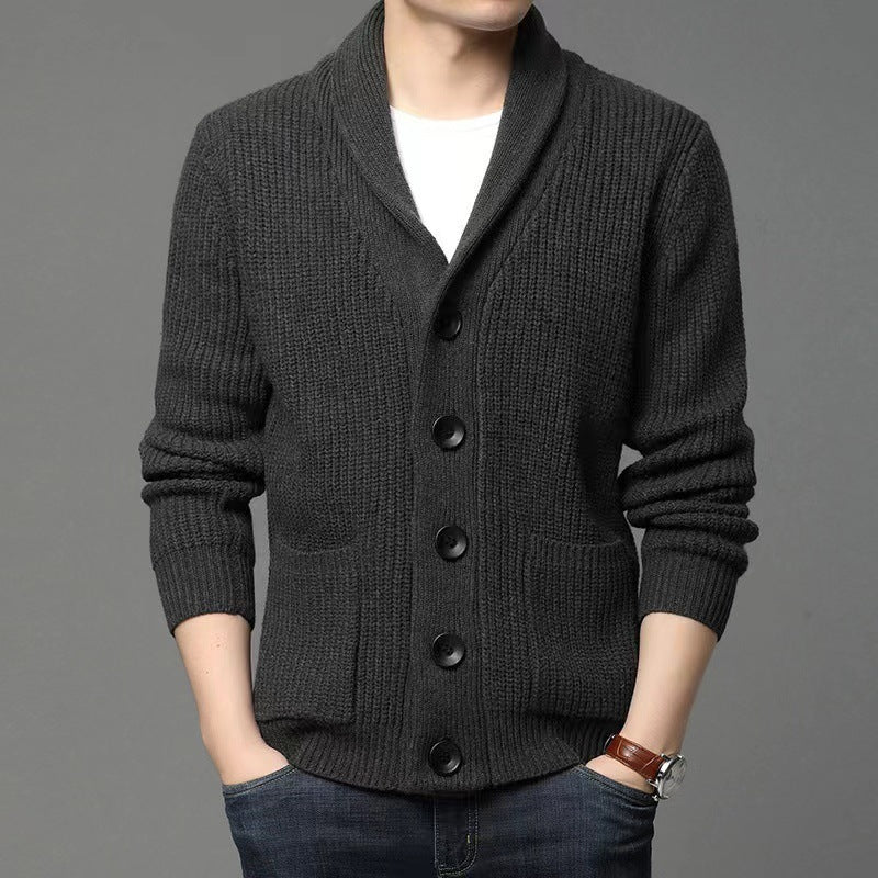 Men's Classic Lapel Cardigan Casual Sweater