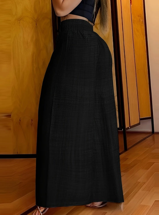 Palazzo Casual Wide Leg Elastic Waist Pants